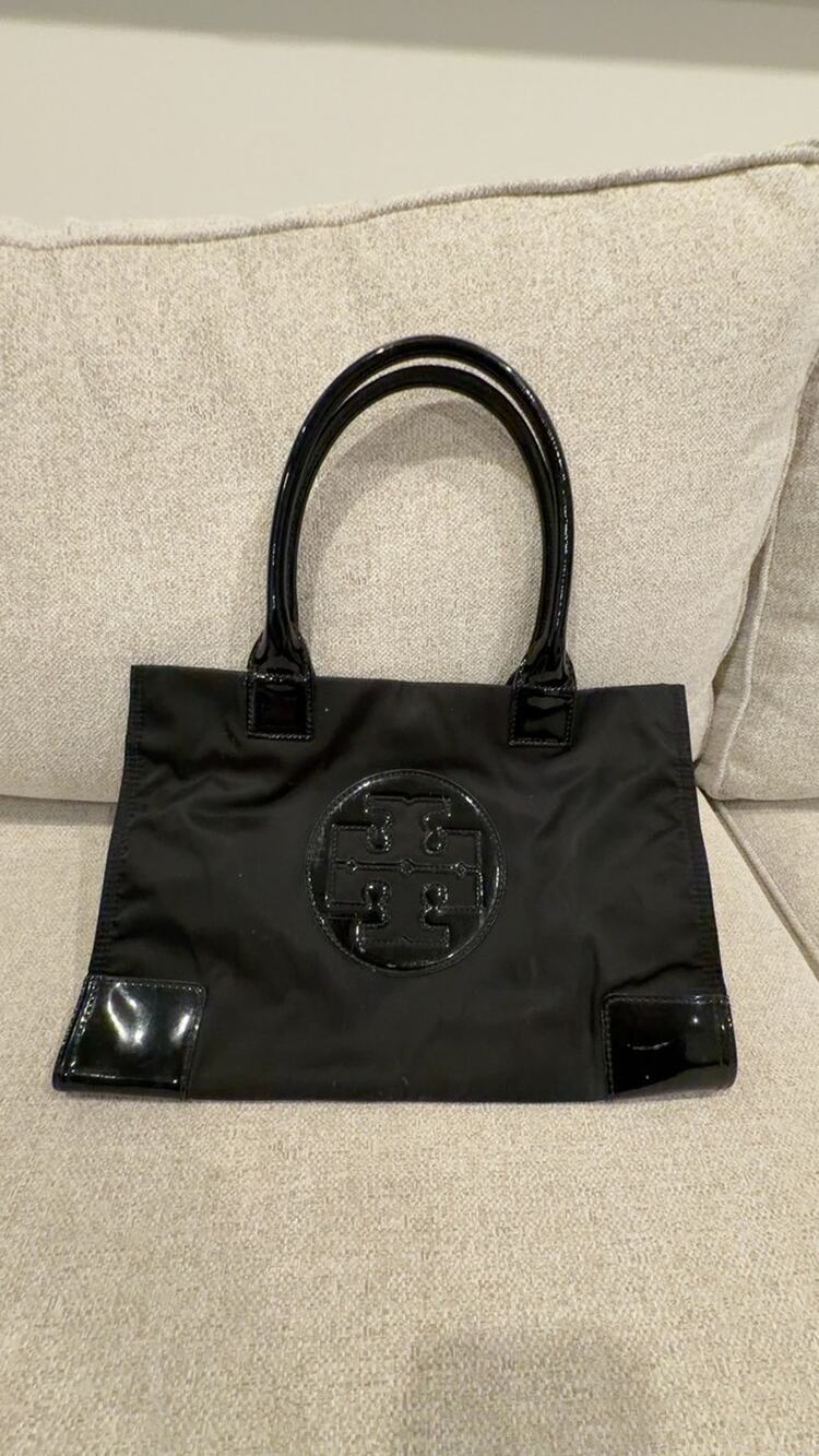 Tory Burch Ella Tote Black Nylon